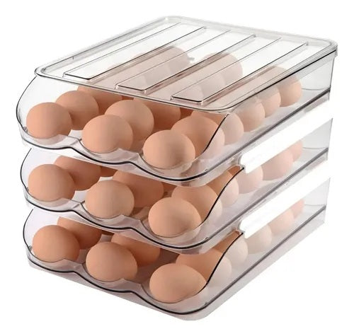 Dispensador de Huevos 3 Niveles | Ahorra Espacio en la Nevera