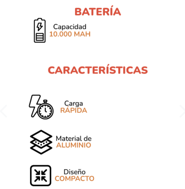 Powerbank Portátil 10.000 mAh | Carga Segura en Cualquier Lugar